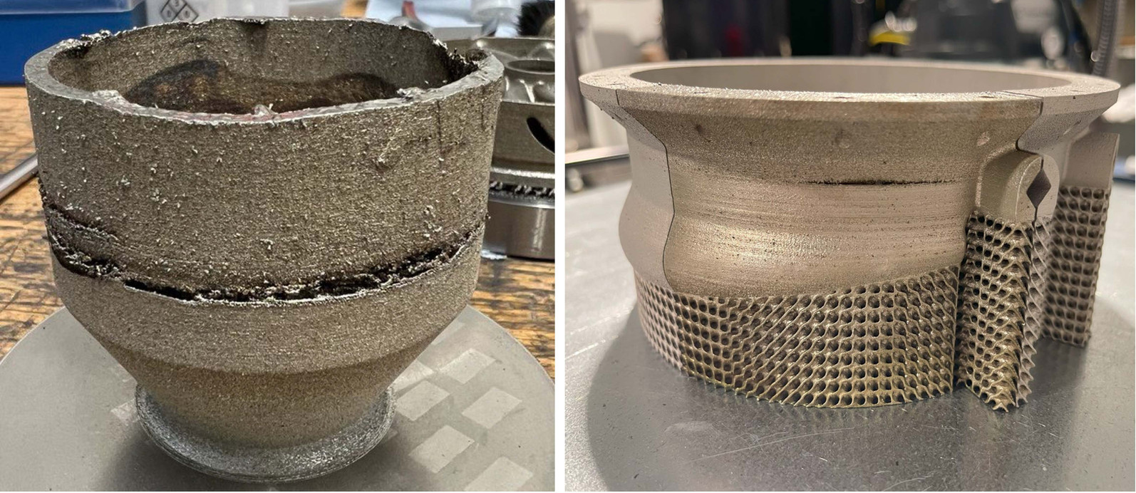 Failed and defective 3D-printed metal parts